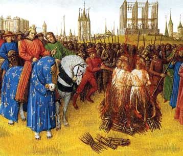 The King of France Philip August and Pope Innocent III calmly observed the burning of 
